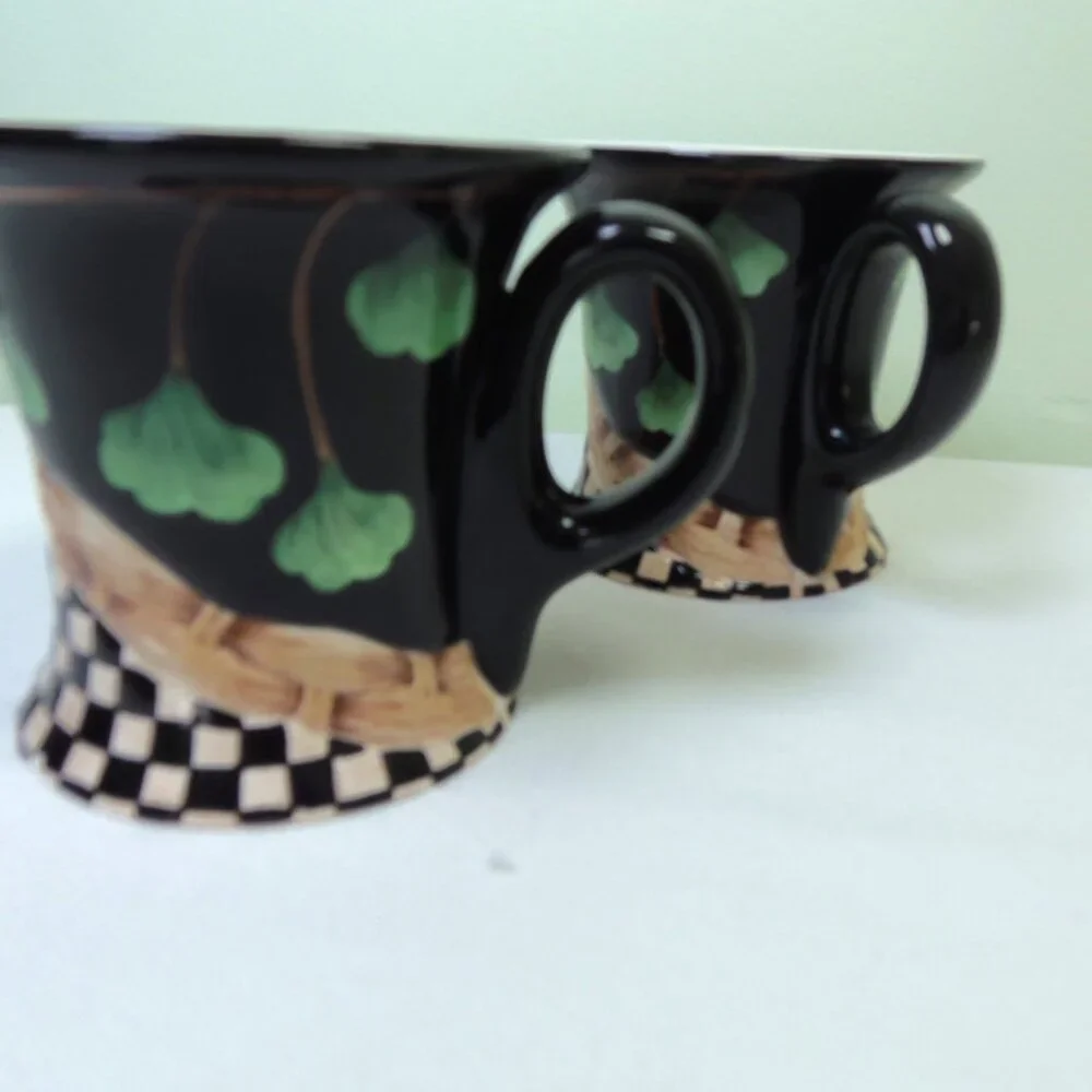 Peggy Fairfax Herrick /House of Hatten Ginko Leaves 6‎ oz Coffee Mugs Set of 2